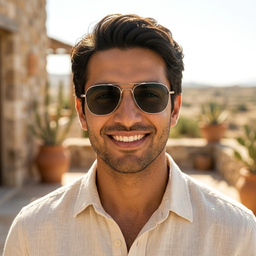 Premium Silver Frame Sunglasses with Green Lenses - Image 4