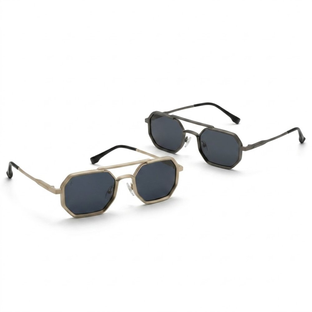 Geometric Double Bridge Sunglasses