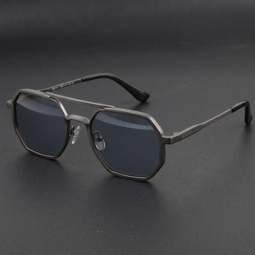 Geometric Double Bridge Sunglasses - Image 3