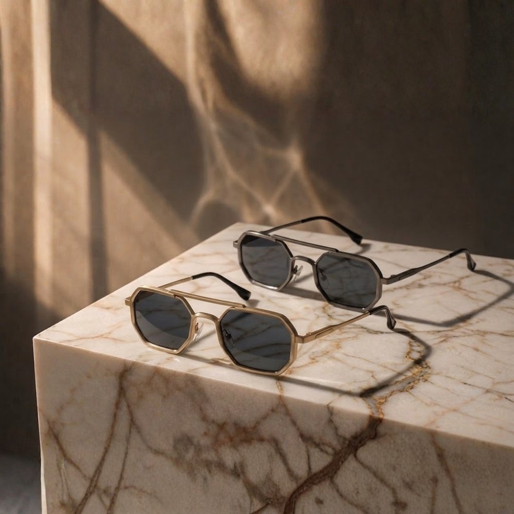 Geometric Double Bridge Sunglasses - Image 2