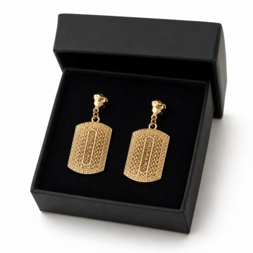 Gold Color Brand Inspired Drop Earrings