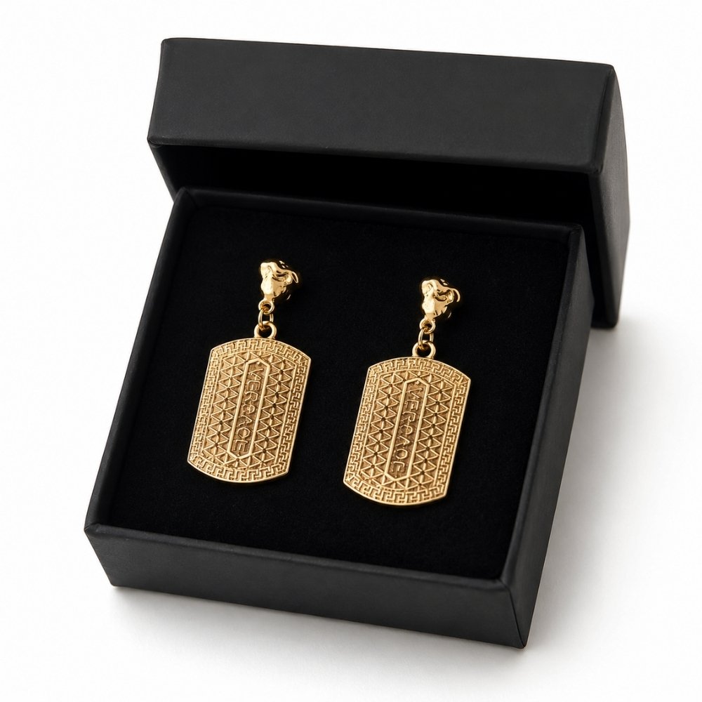 Gold Color Brand Inspired Drop Earrings