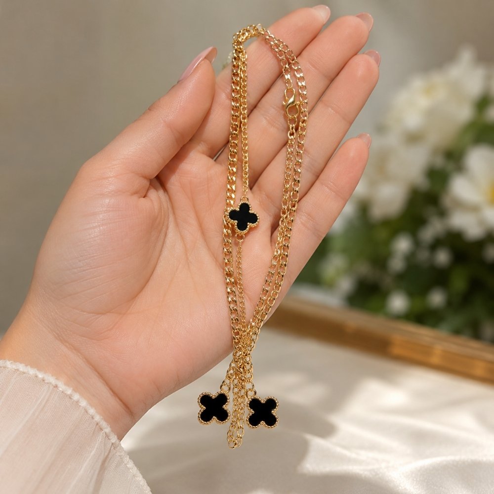 Multi Layer Clover Chain Necklace