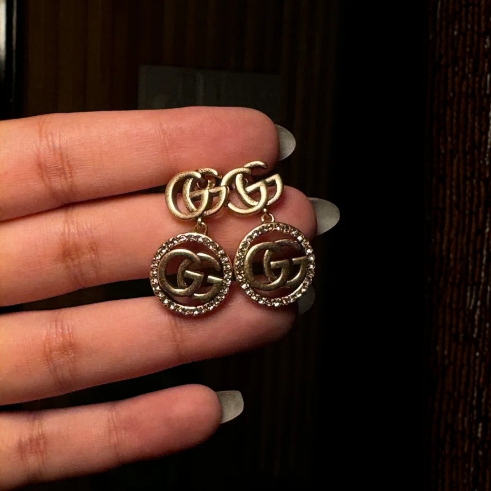 Urban Rivaj Brand Inspired Gold Color Dangler Earrings - Image 3