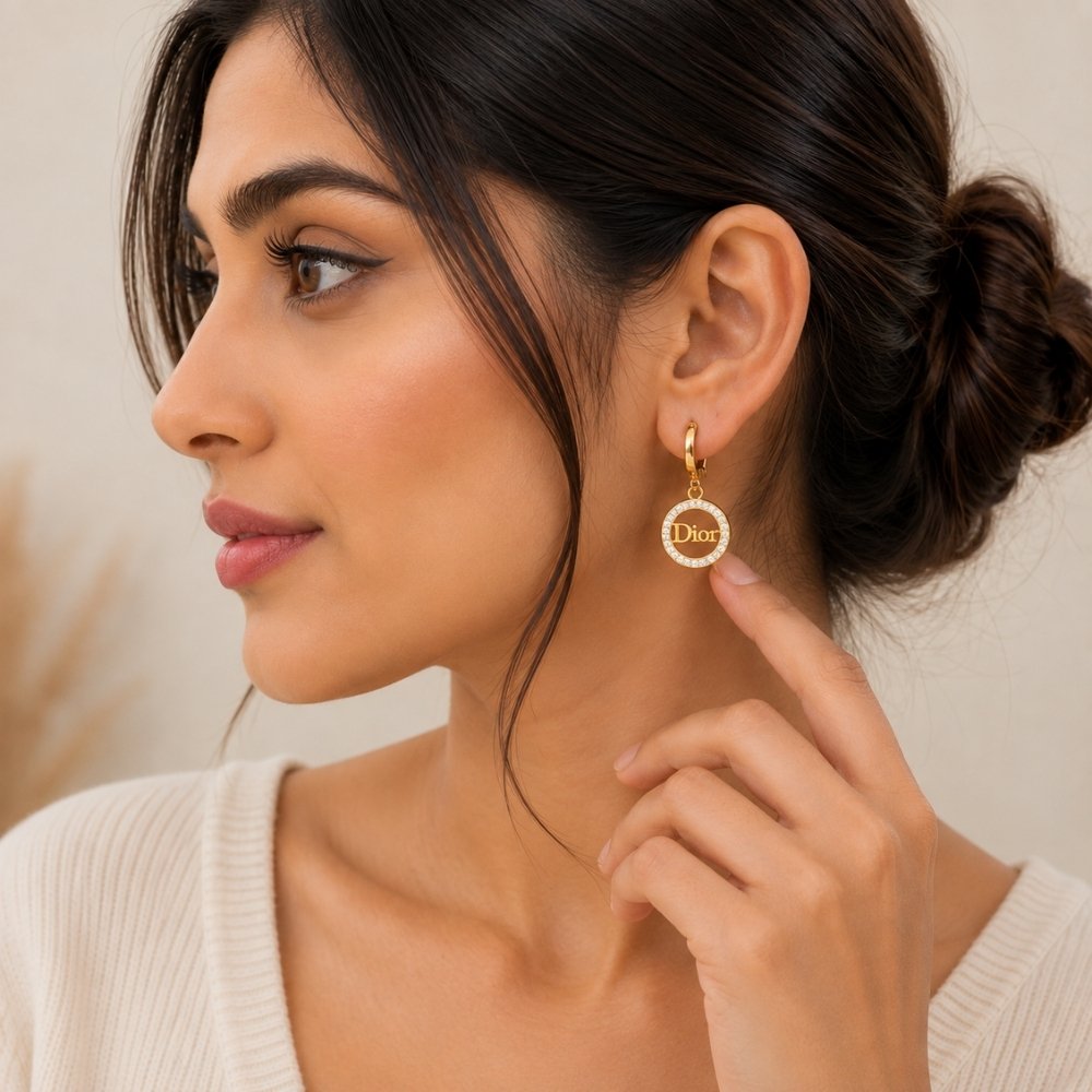 Urban Rivaj Stainless Steel Brand Inspired Earrings - Image 3